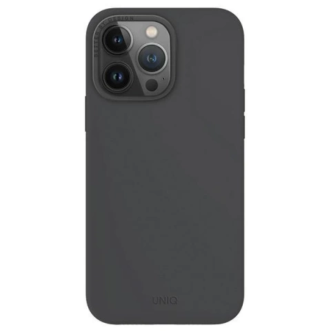 Etui UNIQ Lino Hue für iPhone 15 Pro Max 6,7" Magclick Charging szary/charcoal grey