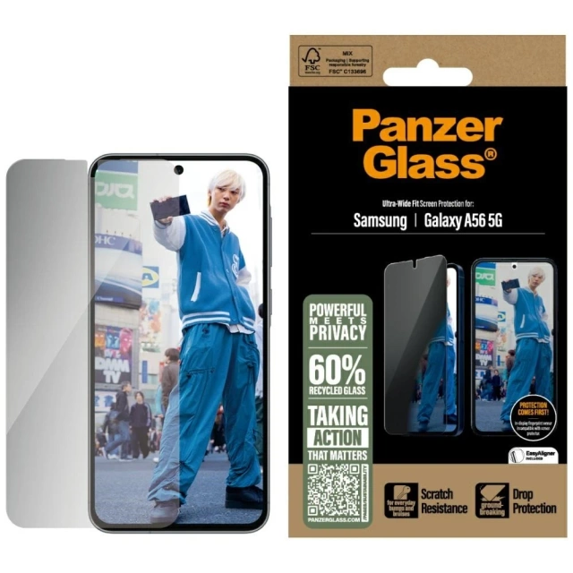 Gehärtetes Glas für Samsung Galaxy A56 5G PanzerGlass Ultra-Wide Fit Privacy