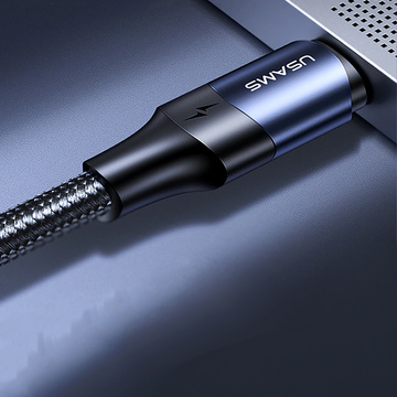 USAMS USB-C auf USB-C 100 W PD Schnellladung QC FCP 3 m schwarzes Kabel