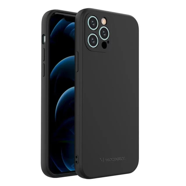 Wozinsky Color Case Flexible, langlebige Silikonhülle für iPhone 12 Pro Schwarz