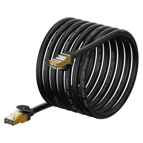 Przewód Baseus Speed Seven szybki kabel sieciowy RJ45 10Gbps 8m czarny (WKJS010601)