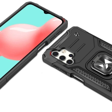 Wozinsky Ring Armor Tough Hybrid Case Magnetic Cover Halter für Samsung Galaxy A23 blau