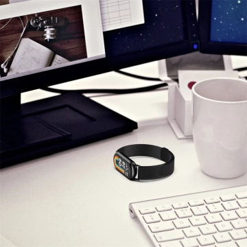 Milaneseband-Stahlarmband für Xiaomi Smart Band 8/ 8 NFC Schwarz