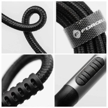 USB-C-auf-Lightning-Kabel 27 W 3 m Nylon PD Forcell Aluminium Schwarz