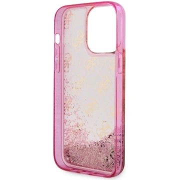Etui Guess GUHCP14LLC4PSGP für iPhone 14 Pro 6,1" Hardcase Liquid Glitter 4G Transculent