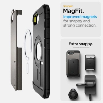 Hülle für iPhone 16E Spigen Tough Armor Mag MagSafe Gunmetal