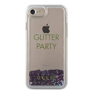 Guess GUHCP7GLUQPU iPhone 6/7/8 /SE 2020 fioletowy/lila Hartschalenetui Liquid Glitter Party