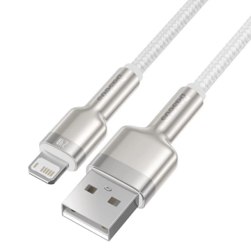 Baseus Cafule Metal Data USB-Kabel - Lightning 2,4 A 2 m weiß (CALJK-B02)