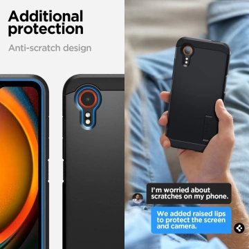 Samsung Galaxy XCover 7 Pro Spigen Tough Armor Schwarzes Gehäuse