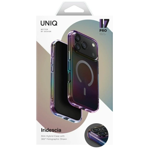 Etui UNIQ Iridescia do iPhone 17 Pro MagClick Charging Midnight Quartz