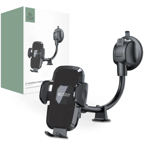 V3 universal long arm windshield & dashboard car mount black