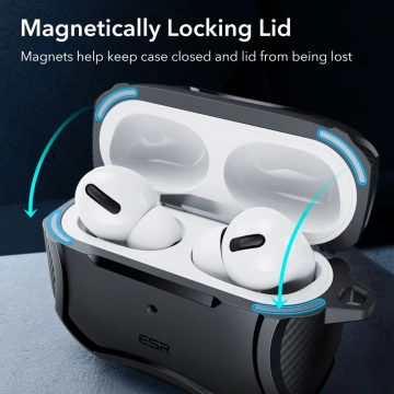 Etui ESR Cyber ​​Armor HaloLock MagSafe für Apple AirPods Pro 1 / 2 Schwarz