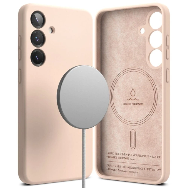 Etui für Samsung Galaxy S25 Plus Pink Sand Ringke Silikon Magnetic MagSafe