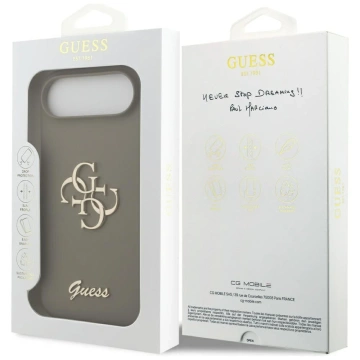 Etui Guess do iPhone 17 Air Silicone Big 4G Script Brown