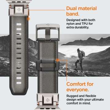 Spigen DuraPro Armor Apple Watch Armband 42-49mm - Grau