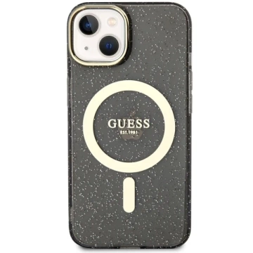 Etui Guess GUHMP14MHCMCGK do iPhone 14 Plus 6.7" hardcase Glitter Gold MagSafe