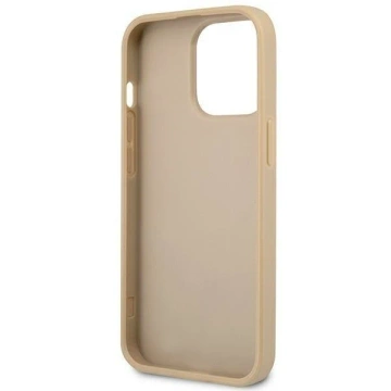 Etui Guess GUHCP14LPSATLE für Apple iPhone 14 Pro 6,1" beżowy/beige Hardcase SaffianoTriangle Logo