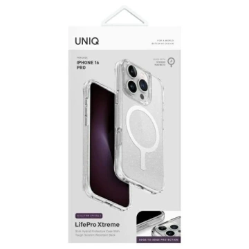 UNIQ LifePro Xtreme Hülle für iPhone 16 Pro 6,3" Magclick Charging Transparent/Tinsel Lucent