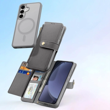 Samsung Galaxy S25 Dux Ducis Lava Lederhülle Grau