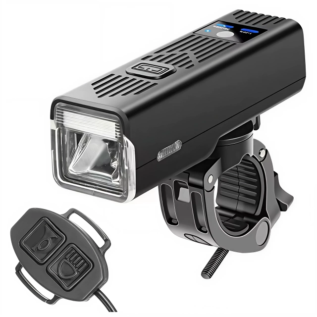 Lampka rowerowa SUPER JASNA 8H ŚWIECENIA przód LED przednia światło roweru z DZWONKIEM przewodowym oświetlenie 450LM 2000MAH wodoodporna światełko na rower czarna