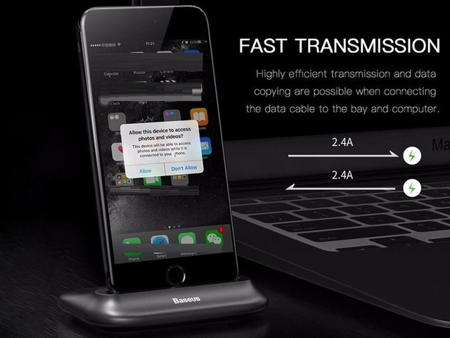 Baseus Little Volcano stacja dokująca iPhone Zlota + kabel