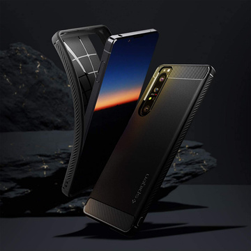 Spigen Rugged Armor Hülle für Sony Xperia 1 III Mattschwarz