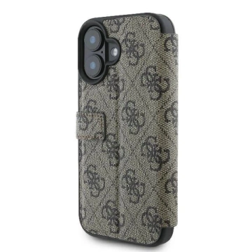 Guess GUBKP16M4GMGBR iPhone 16 Plus 6,7" braunes Buch 4G Metalllogo