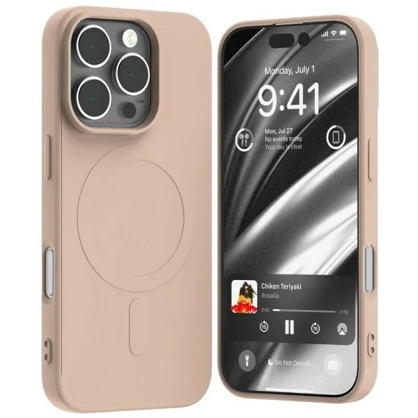 Etui Mercury MagSafe Semi-Silicone do iPhone 16 Pro 6,3" Piaskowy Róż