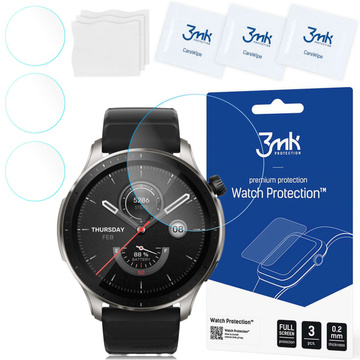 Szkło hybrydowe do Xiaomi Amazfit GTR 4 46mm 3szt 3mk Watch Protection FlexibleGlass 