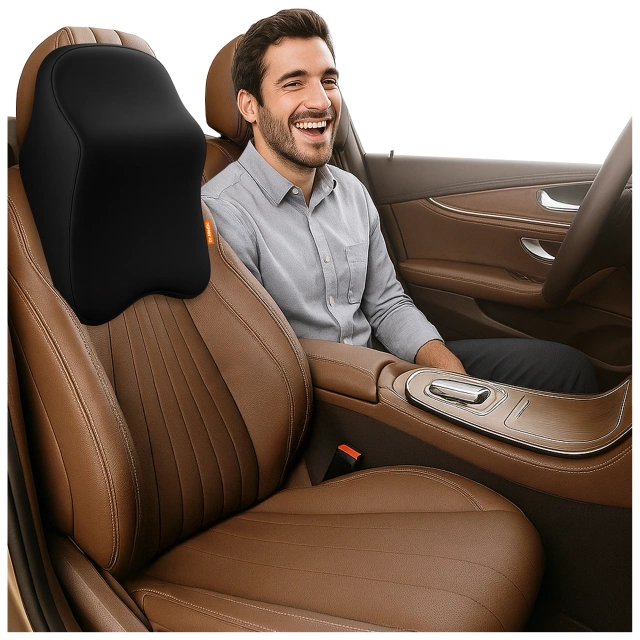 Poduszka do Samochodu pod Głowę Kark Szyję DR.MEDIC ErgoNeck™ Ergonomiczna poduszka na fotel zagłówek krzesło gamingowa do biura auta dla kierowcy pasażera