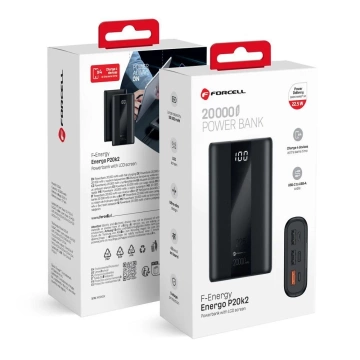 Powerbank Forcell F-Energy P20K2 20000mAh PD 22,5W QC3.0 Schwarz