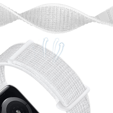 Alogy Nylonband mit Klettverschluss für Apple Watch 1/2/3/4/5/6/7/8/SE/Ultra (42/44/45/49 mm) Weiß
