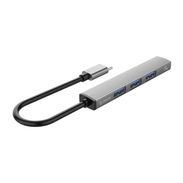 Hub USB-C Orico AH-13 4w1 1x USB 3.0 + 3x USB 2.0 Szary Aluminiowy