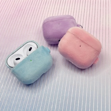 Kingxbar Plush Pods Case AirPods 3 Case Plush Cover Kopfhörer Cover Blue
