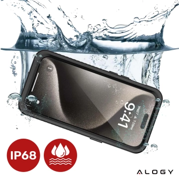 Hülle für Apple iPhone 15 Pro Armored 360 Hülle für Mag Safe wasserdicht Armor IP68 Alogy schwarz