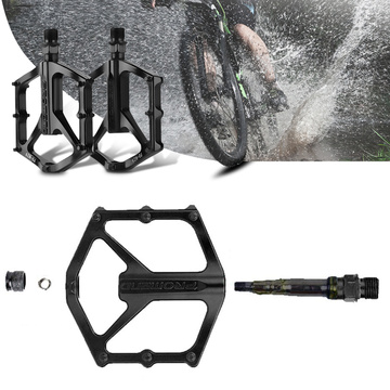Plattform-Fahrradpedale für MTB-Fahrräder, Aluminium 9/16" Schwarzes Aluminium-Set [2 Stk.]