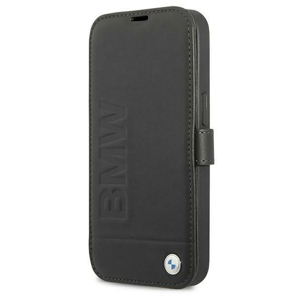 BMW BMFLBKP13SSLLBK Handyhülle für Apple iPhone 13 Mini 5.4" Schwarz/Schwarz Book Signature