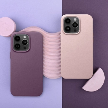 Leder Mag Cover Hülle kompatibel mit MagSafe für Apple iPhone 15 Plus dunkelviolett
