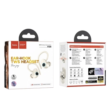 HOCO TWS EQ8 Kabellose Bluetooth-Kopfhörer – Weiß mit Ladeetui