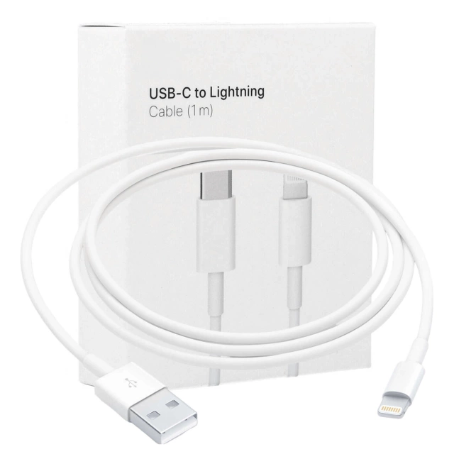2x Kabel 100cm USB-C do Lightning PowerDelivery do Apple iPhone USB Data Charging Cable PD 20W Biały