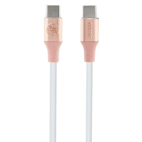 Guess USB-C auf USB-C Kabel 1,5m, Silikon, Schnellladung, Pink