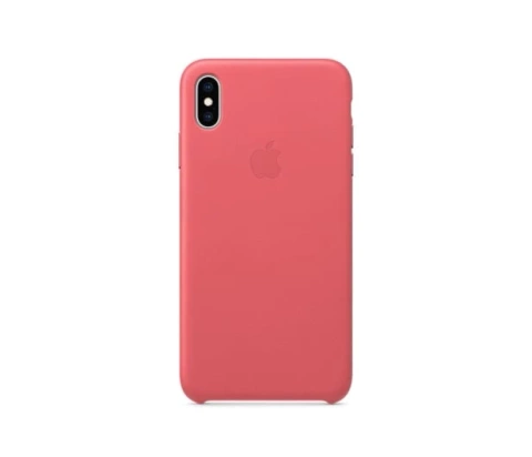 Hülle für Apple iPhone XS Max, Farbe Red Peony Pink - Lederhülle