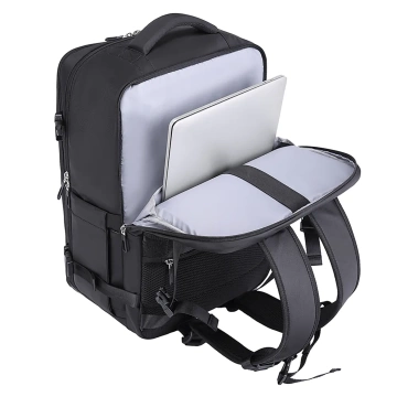 Bange wasserdichter Rucksack für 15,6-Zoll-Laptop, Stadtreisender, 45 x 30 x 16 cm, für Arbeit, Flugzeug, Herren, Damen, mit USB-Anschluss Schwarz