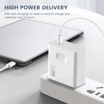 Wandladegerät 65 W Typ-C-auf-Typ-C-Kabel Somostel Power Deliver Q15 PD Weiß