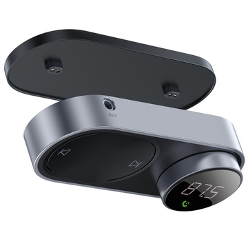 Transmiter FM solarny Baseus zestaw głośnomówiący Bluetooth 5.0 MP3 TF AUX HD Czarny