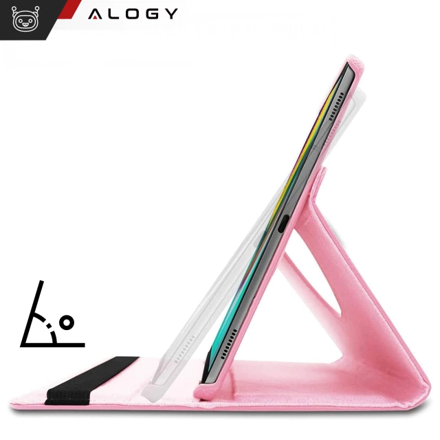 Etui 360 do Lenovo Tab K11 / K11E 11” M11 10.95" TB330FU / TB330XU / TB331FC obrotowe pokrowiec obudowa z klapką na tablet Case Alogy Różowe