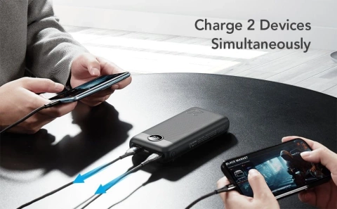 Powerbank Bateria zewnętrzna VEGER L20S - 20 000mAh LCD Quick Charge PD 20W czarny (VP2039PD  / W2039PD )