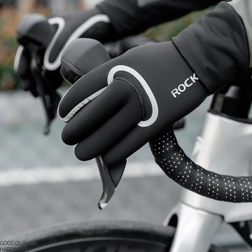 Rękawiczki Rowerowe Rockbros Wodoodporne Pełne XXL Czarne