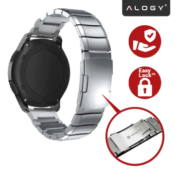 Einfaches Stahlarmband Alogieband Edelstahl für Smartwatch 20mm Silber