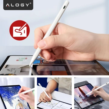 Alogy Magnetischer Stylus-Stift, Notiz- und Skizzenstift für Apple iPad Pro/Air/Mini, Weiß